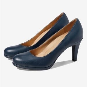 Naturalizer Leather Navy Blue Women's Pumps